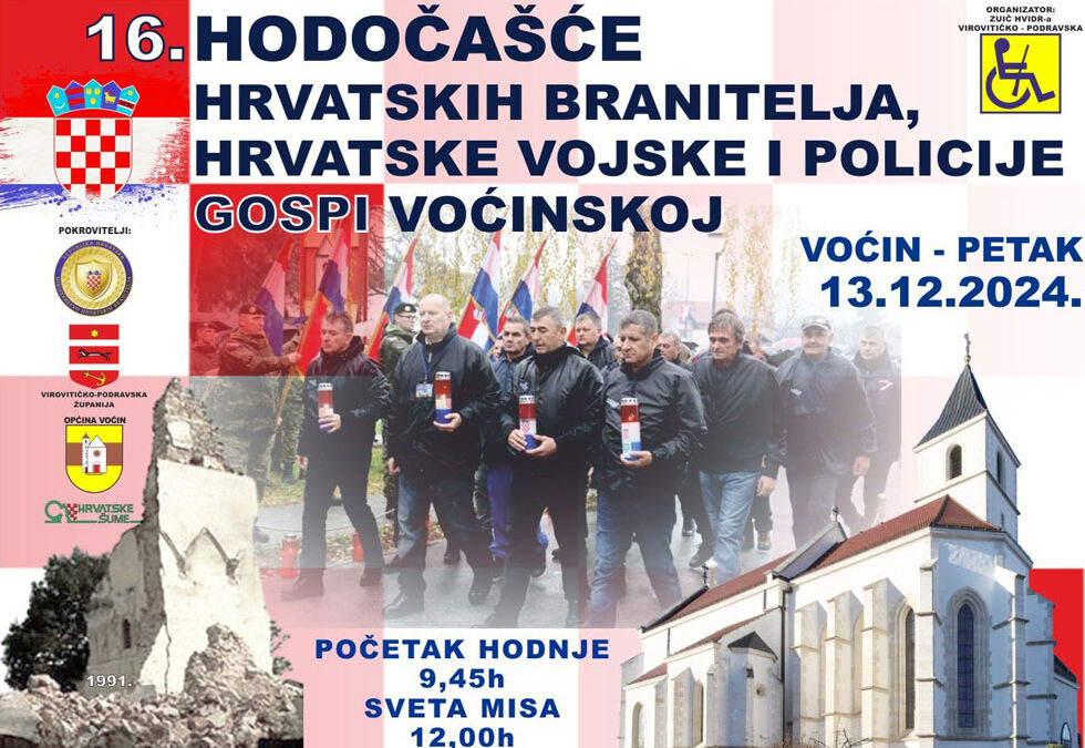 33. obljetnica voćinskih stradanja – hodočašće hrvatskih branitelja, vojske i policije Gospi Voćinskoj