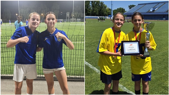 Nagrađene perspektivne sportašice OŠ Voćin, Marina Tunić i Marinela Marinović