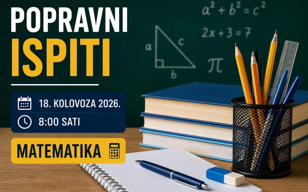 Obavijest o održavanju popravnog ispita iz matematike