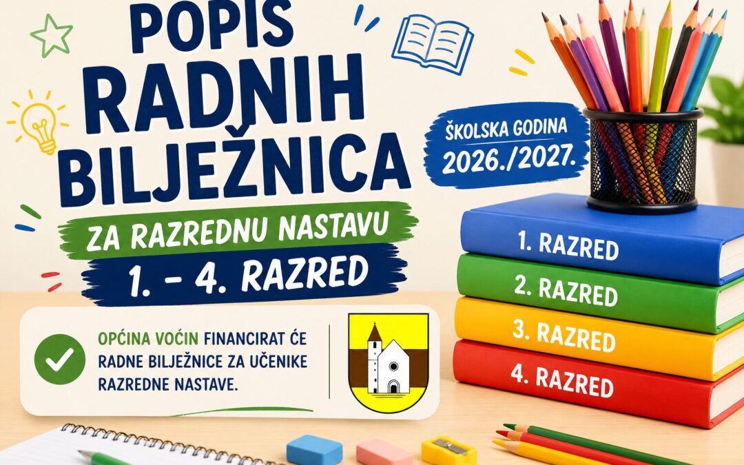 Popis radnih bilježnica za razrednu nastavu – školska godina 2026./2027. (1. – 4. razred)