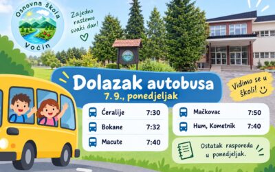 Dolazak autobusa u ponedjeljak, 7. rujna